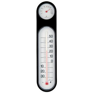 シンワ測定 温湿度計 PC オーバル ブラック 48929 （-30～50℃）