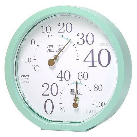 クレセル 温湿度計 Sana グリーン CR-172GG -10～40℃ 