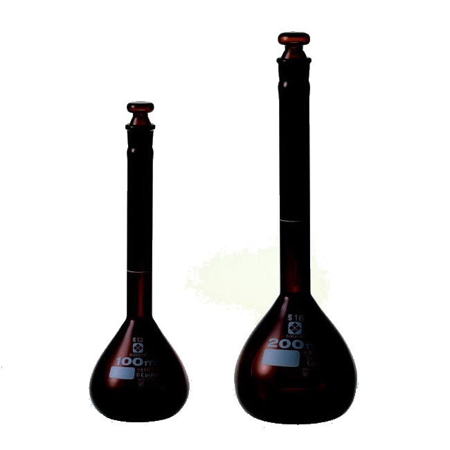 柴田科学 メスフラスコ スーパーグレード 茶 50ml