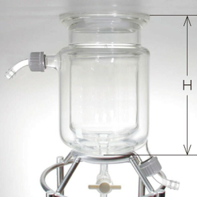 三商 二重管式反応容器 PTFEコック付 85mm 1000ml