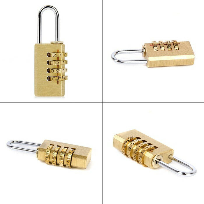 セキュリティダイヤル式銅南京錠 可変式 4桁 旅行 ポスト コンビネーションロック LST-LOCK42