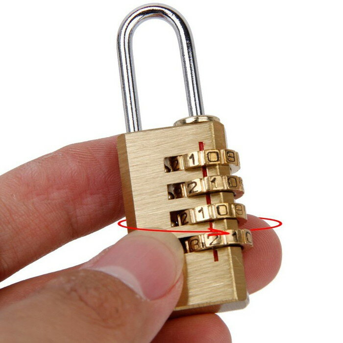 セキュリティダイヤル式銅南京錠 可変式 4桁 旅行 ポスト コンビネーションロック LST-LOCK42