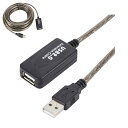 USB2.0延長ケーブル 信号増幅5m延長 オス/メス USB延長ケーブル エクステンダーUSB 転送安定 LST-USBEX5M