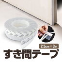 隙間テープ 防風 密封 騒音抑制 ドア下部シール 2.5cm×3m 透明シリコン 粘着テープ付き 防音 気密 断熱 防虫 ホコリ 花粉浸入防止 GAPTP25M...