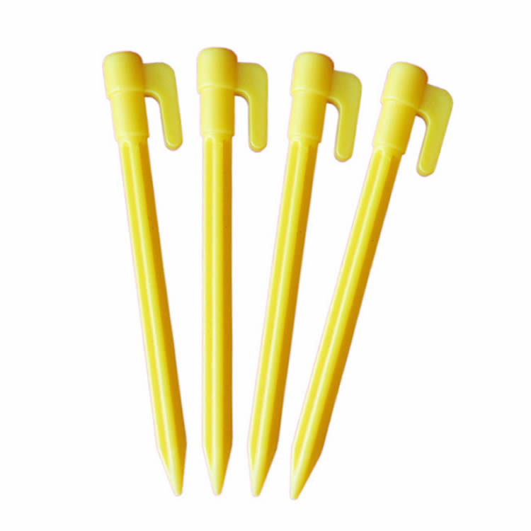 【4本セット】プラスチックペグ 14.5cm レジャーシート 高強度 軽量 キャンプ アウトドア 砂地 芝生 土 設営に プラペグ LST-PPG14504