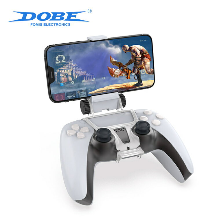 【DOBE】PS5コントローラー専用スマホホルダー 角度調整可能 クリップ ブラケット iPhone/Androidスマホ取付可能 軽量 LST-DOBP50527B