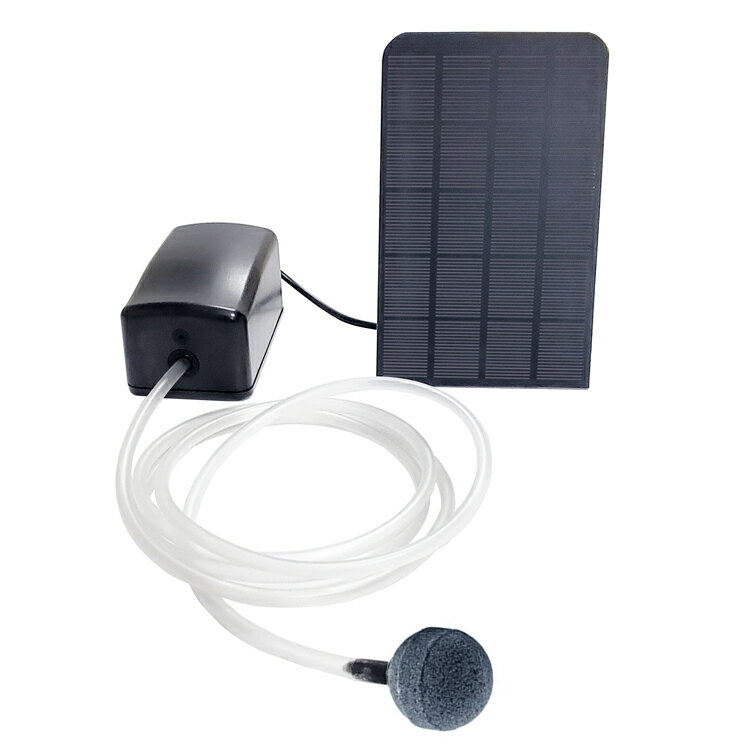 庭池や水槽の酸素供給に エアーポンプセット 2 5w ソーラーパネル給電式 酸素ポンプ 電源不要 経済的 屋外設置可 最新作売れ筋が満載 空気石付 Lst Bsvap012 エアーチューブ 防水仕様 静音設計