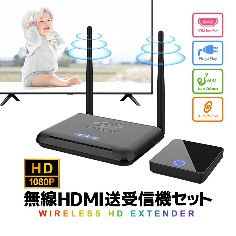 無線HDMI送受信機セット HDMI信号ワイヤレス転送キット