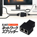 ネットワークスプリッター最大100Mbps RJ45 LAN イーサネット 2台同時ネット接続可能 分配器 中継コネクタ 1入力2出力 LST-NTSP100