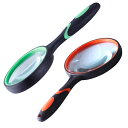 ハンドルーペ 拡大鏡 直径約100mm ガラスルーペ 握りやすいグリップ 虫眼鏡 老眼 スマホ 新聞 読書ルーペ 昆虫観察 工芸品 骨董 宝石 貴金属 LST-...