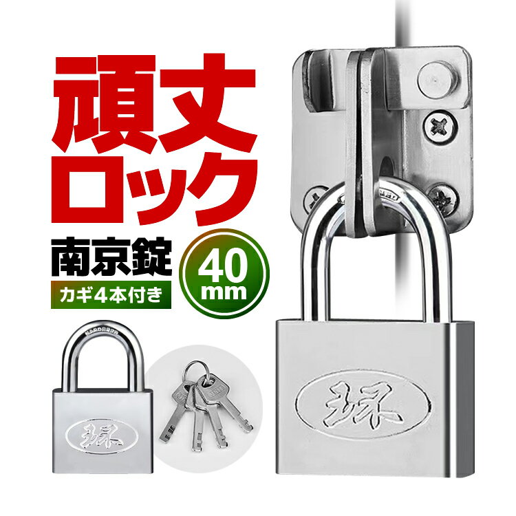 樂天商城 - 南京錠 40mm シャックル径6mm 鍵4本付属 頑丈 防水防錆 盗難防止 防犯 セキュリティ ジムロッカー 郵便ボックス 荷台 門扉 倉庫 ガレージに LST-SCC40 送料無料