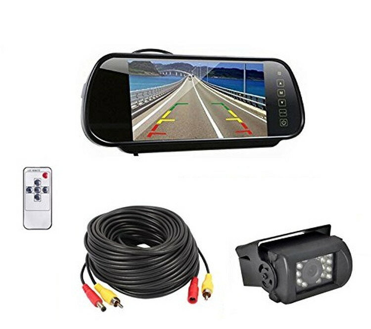 �K�C�h���C���\�� �ԊO���o�b�N�J�����Z�b�g 12-24V�Ή� 7�C���`���P�x���[���~���[���j�^�[ 20m�z���t�� �h�� IP67 LST-RM71SET