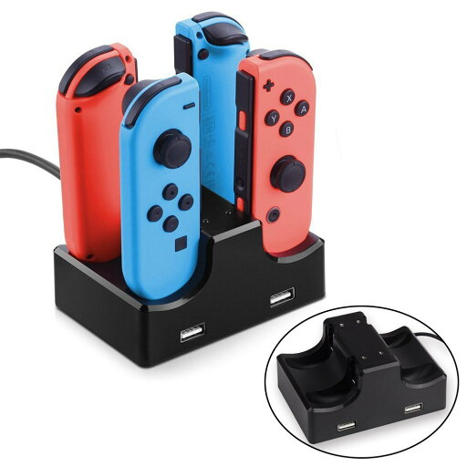Joy-Con専用充電スタンド Switchコントローラー充電器 4台同時充電対応 USBポート2個搭載 スマホなどの充電も可能 充電指示ランプ付き 縦置き ブラック LST-SWITDOCK2 Joy-Con専用充電スタンド Switchコントローラー充電器 4台同時充電対応 USBポート2個搭載 スマホなどの充電も可能 充電指示ランプ付き 縦置き ブラック LST-SWITDOCK2