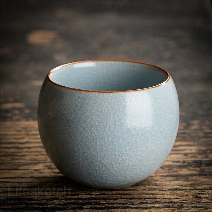 汝窯 茶碗 1個 ちゃわん 羅漢杯 束口杯 花弁杯 福満杯 湯飲み クジャク茶盞 建盞（けんさん） 主人杯 茶器 工夫茶器 品茶杯 プレゼント 贈り物
