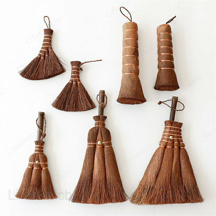 Brooms - 棕櫚 箒 棕櫚箒(しゅろほうき) ほうき 3玉 4玉 室内 しゅろほうき ホウキ おしゃれ 玄関 室内 おしゃれ 掃除 グッズ 天然素材 ナチュラル リビング ギフト 雑貨 ハンドほうき 卓上ほうき 贈り物 プレゼント 送料無料