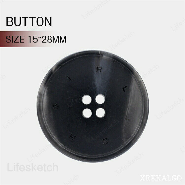 乐天商城 - ボタン 10/20/30個 1セット 15mm 18mm 20mm 25mm 耐久性 BUTTON 5サイズ 壊れにくい シャツ 耐熱 替えボタン 交換ボタン 樹脂ボタン 手作り 資材 素材 材料 装飾 アレンジ リメイク 付け替え 飾りボタン 洋服 ブラック