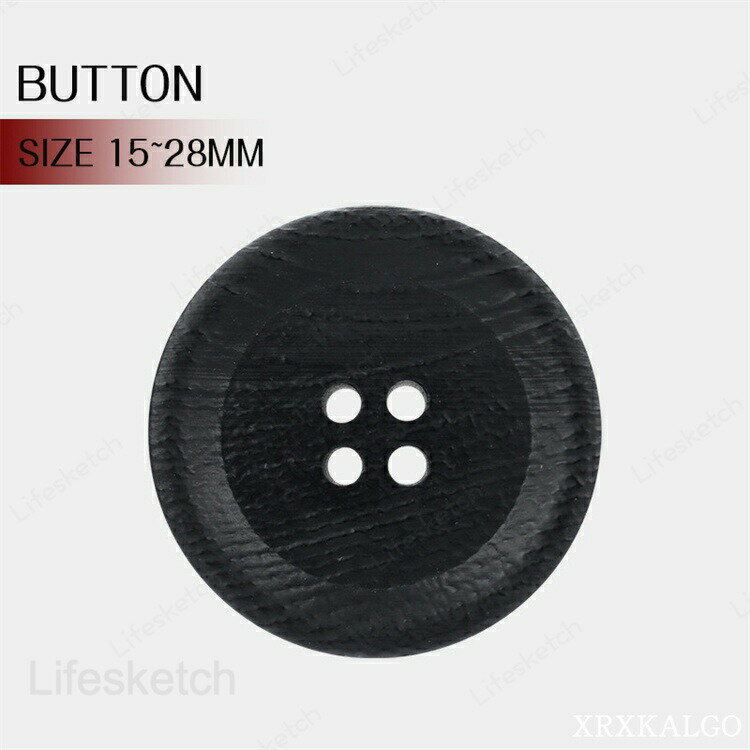 Rakuten - ボタン 10/20/30個 1セット 15mm 18mm 20mm 25mm 28mm 耐久性 BUTTON 5サイズ 壊れにくい シャツ 耐熱 替えボタン 交換ボタン 樹脂 手作り 素材 材料 装飾 アレンジ 付け替え 飾りボタン ブラック