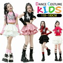 キッズ ダンス 衣装 ヒップホップ 女の子 子供 セットアップ へそ出し タータンチェック 蝶柄 ショート丈 hiphop K-pop 舞台 団体服 演出服 ガ...