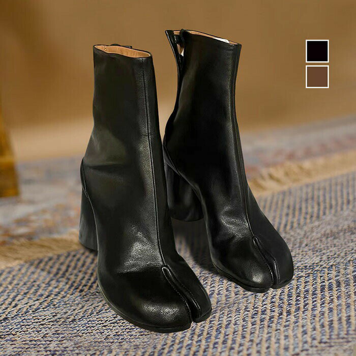 足袋ブーツ 足袋ジュース レディース タビ タビブーツ ショートブーツ 軽量 ショート丈 太ヒール 婦人..