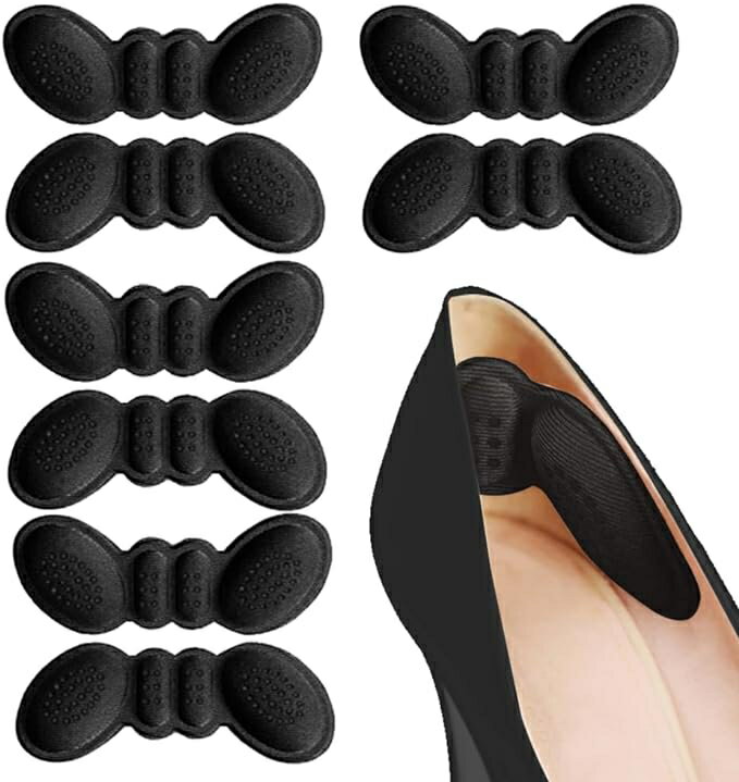 かかとパッド 靴かかと保護パッド 4足8枚セット 靴ズレ防止パッド パカパカ防止パッド サイズ調整 クッション性 衝撃吸収 滑り止め 脱げ防止 立ち仕事 男女兼用 靴擦れ防止( 6mm)