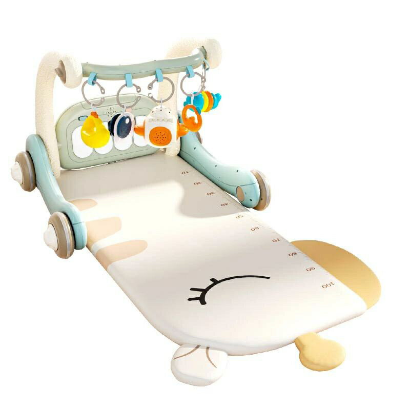 4 in 1ベビージム ベビープレイマット 赤ちゃん おもちゃ 音楽＆ライト 押し車 ベビージムプレイマット 音楽ライト付き 折りたたみ 赤ちゃん・幼児おもちゃ感覚刺激 室内遊具 早期教育 出産祝い プレゼント動センター 0-36ヶ月 (ホワイト)