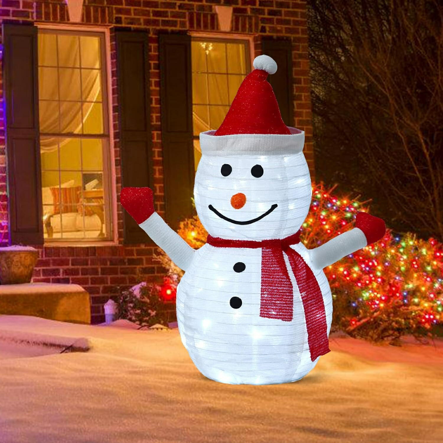 クリスマスパ 屋外 室内 リスマス装飾ライト道具 かわいい 電池式Led クリスマス 折り畳み式 ライト LED ランタン 雪だるま 飾り