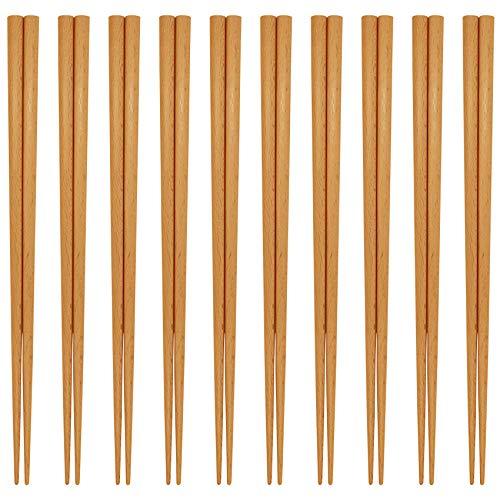 日本製 食洗器対応 若狭塗箸 天然木箸 10膳セット 22.5cm ブラウン