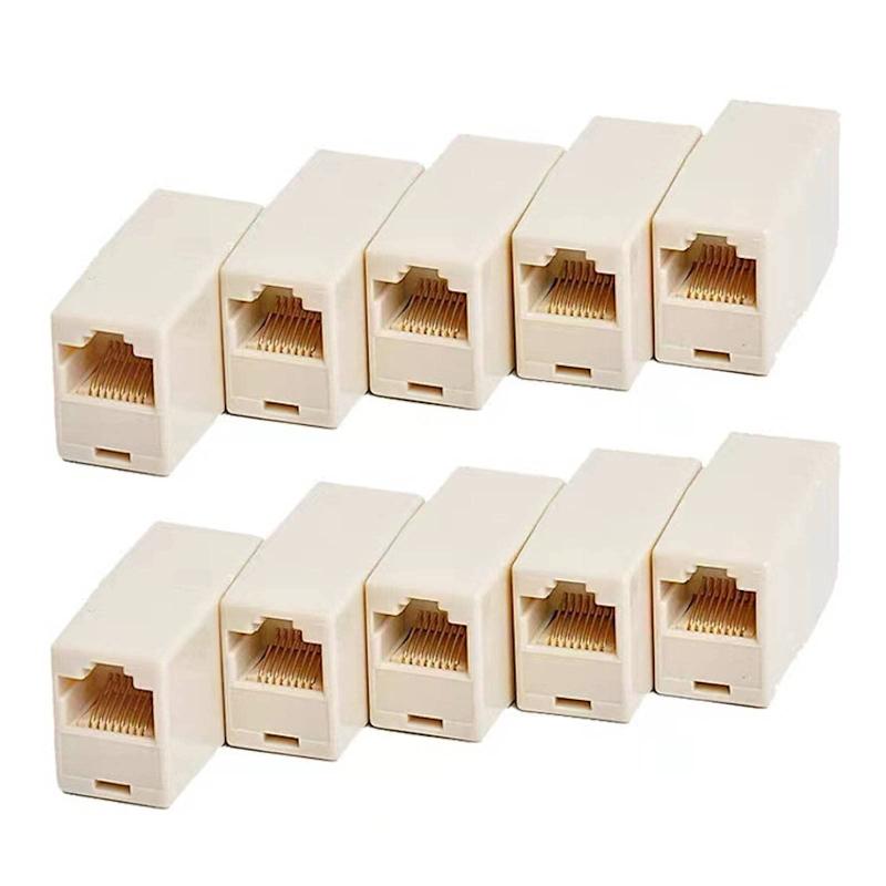 heizi LANケーブル 中継コネクタ RJ45 50個セット 継ぎ足し 接続 端子 メス 延長 アダプタ CAT5 CAT6