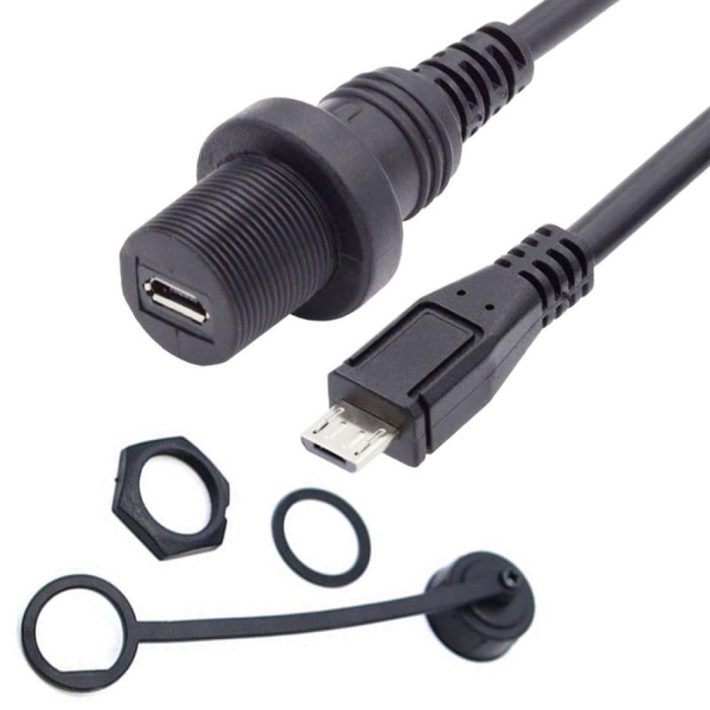 chenyang CY USB 2.0 防水ケーブル、USB 2.0 Type-A 1オスから2メスハブ延長データ電源防水防塵ケーブル カーパネルマウントデザイン用