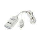 BUFFALO 2ピン式電源タップ 3個口 シャッター付 ホワイト BSTAPSH23シリーズ(2)