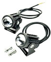 HTharros バイク 用 フォグランプ LED ライト 汎用 12W 作業灯 ワークライト 黄 白 切替 12V 24V 兼用 高輝度 防水 2個セット(2)