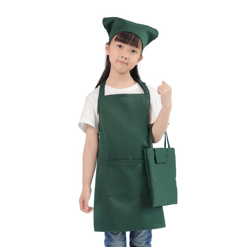 [cozycube] エプロン子供用 小学生用エプロン キッズ用エプロン 三角巾 巾着バッグセット しわになりに..