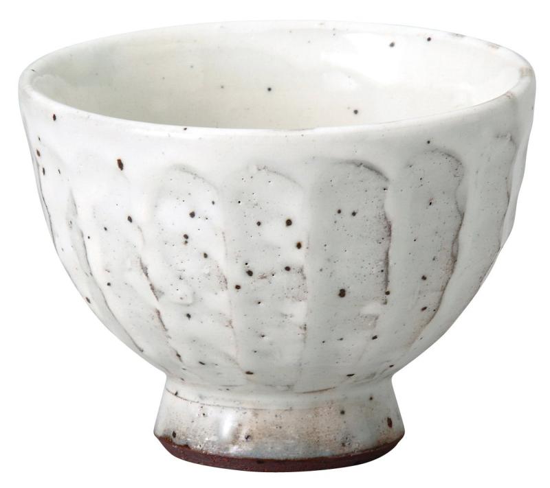 宗峰窯 湯のみ 粉引 面取 千茶 ホワイト 約φ9×6.8cm(約200ml) 503-06-243