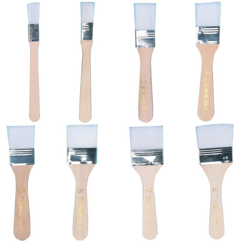 DERCHIA多用途刷毛 8サイズセット 木製 ペイントブラシ 筆 絵筆 ペイント刷毛 ナイロンブラシ 化粧筆 水彩筆 ハンドル 変形にくい ペンキブラシ 家具の塗装 刷毛 油性塗料兼用