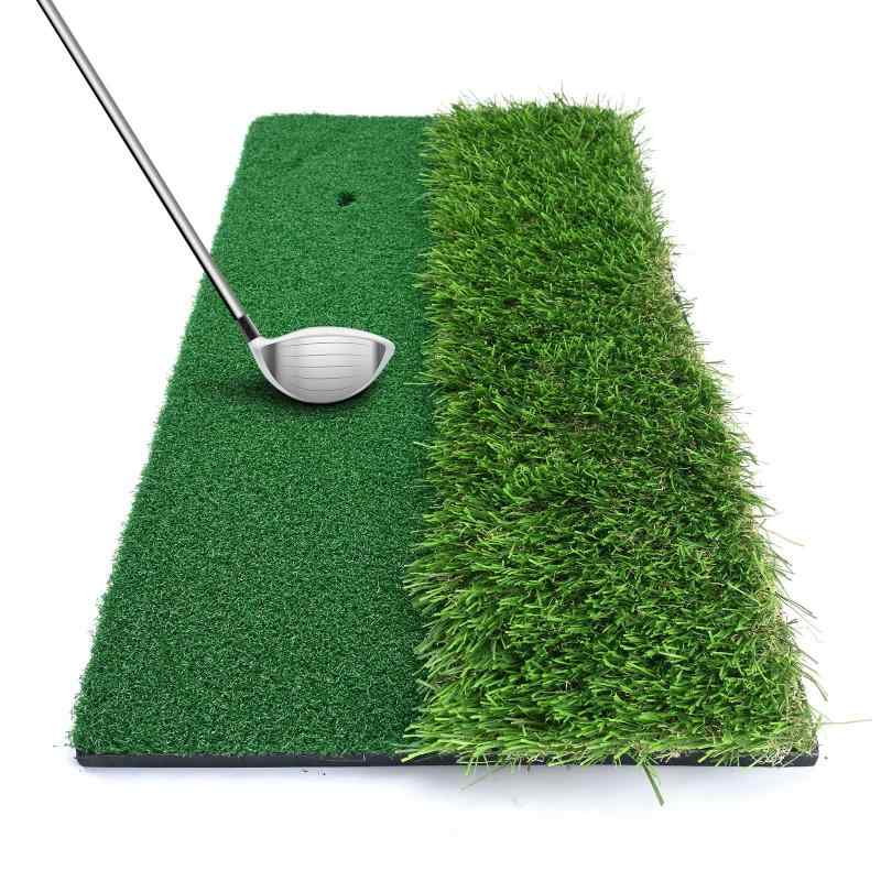 ロジック [高耐久] ゴルフマット 練習マット 素振り スイング 練習器具 室内 屋外 人工芝 ゴムマット 素振り用マット【フェアウェイとラフ芝の2WAY仕様】リアルな打感を再現する人工芝を2種類搭載。実際のコースに近い環境で本格的なスイング練習が可能です。【ズレにくい安定設計】裏面には滑りにくいゴムマットを採用。スイング時もズレにくく、屋内・屋外問わず安定して使用できます。【順目・逆目で感覚を養える】芝の向きを変えることで、順目・逆目の打ち比べができるため、より実践的な練習ができます。【ティーが使える穴付き仕様】ゴム製の土台にはティー用の穴を搭載しており、ドライバー練習にも対応。これ1枚で多様なショットに対応できます。【軽量＆コンパクトで持ち運び簡単】30×60cmのコンパクト設計で、軽量だから収納や持ち運びもラクラク。自宅、室内練習場、公園など幅広いシーンで活躍します。