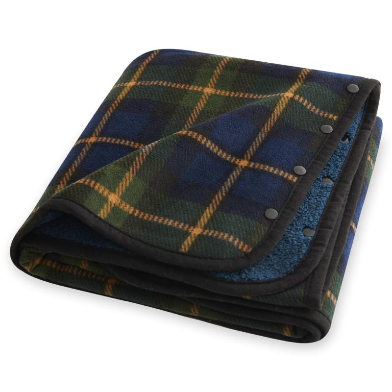 Atokazo ひざ掛け ブランケット 肩掛け 着る毛布 膝掛け ボタン付き 4way 腰巻き ポンチョ 吸湿発熱 防..