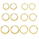 Senteria フープピアス リング メンズ レディース 両耳用 サージカルステンレス イヤリング セット 金属アレルギー対応 シンプル 人気 5ペア(サイズ10mm-18mm、幅2mm、 ゴールド、シルバーブラ