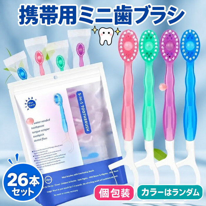 26本セット 使い捨て歯ブラシ 歯磨き粉付き -in-1ミニ使い捨て歯ブラシ 歯ブラシ 個包装 歯磨き粉付きインスタント 旅行 出張 オフィス lifestock03-10012985 LIFE STOCK サンプル画像2