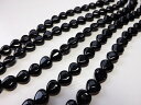 ゲリラセール!!【天然石】オニキス 縦穴ハート 10mm 1連売り【パワーストーン】