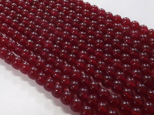 ゲリラセール！！レッドカラージェード　ラウンド8mm　　1連