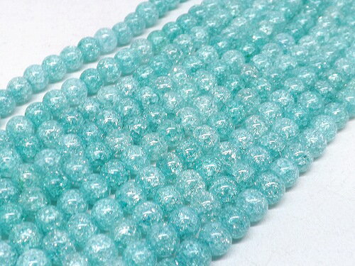 パワーストーン　卸　カラークラック水晶　ミント　6mm　1連