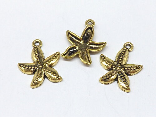 ヒトデ　チャーム パーツ　ゴールド　5個入り　cha-0402