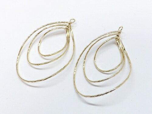 ゲリラセール！！3連フープ　チャーム　2個入り　cha-0464