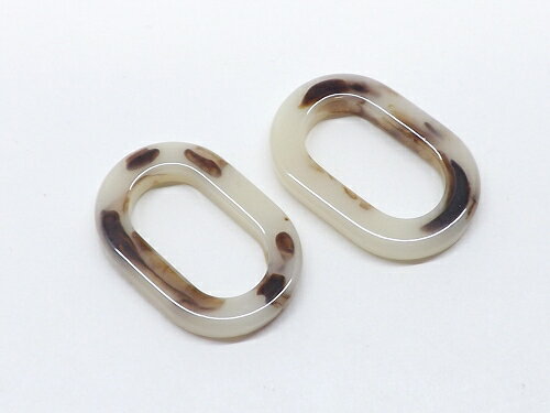 べっ甲柄　チャーム　パーツ　ベージュ　2個入り　cha-0662