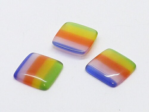 ガラス　カボション　レインボー　2個入り　 p-0990