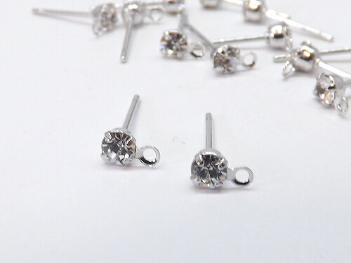 ラインストーン付きピアス　パーツ　3セット入り　p-1169