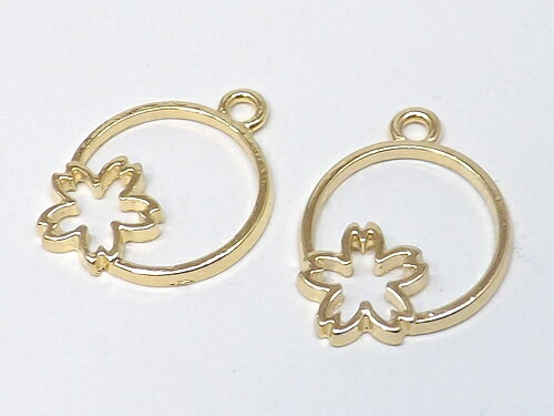 空枠　レジン　チャーム　ゴールド　2個入り　cha-1061