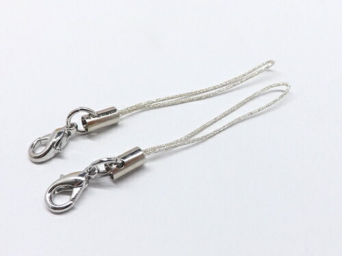 カニカン付 ストラップ シルバー 3本 p-0474