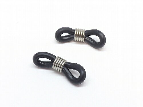 メガネ留め　ブラック　2個入り　p-0552