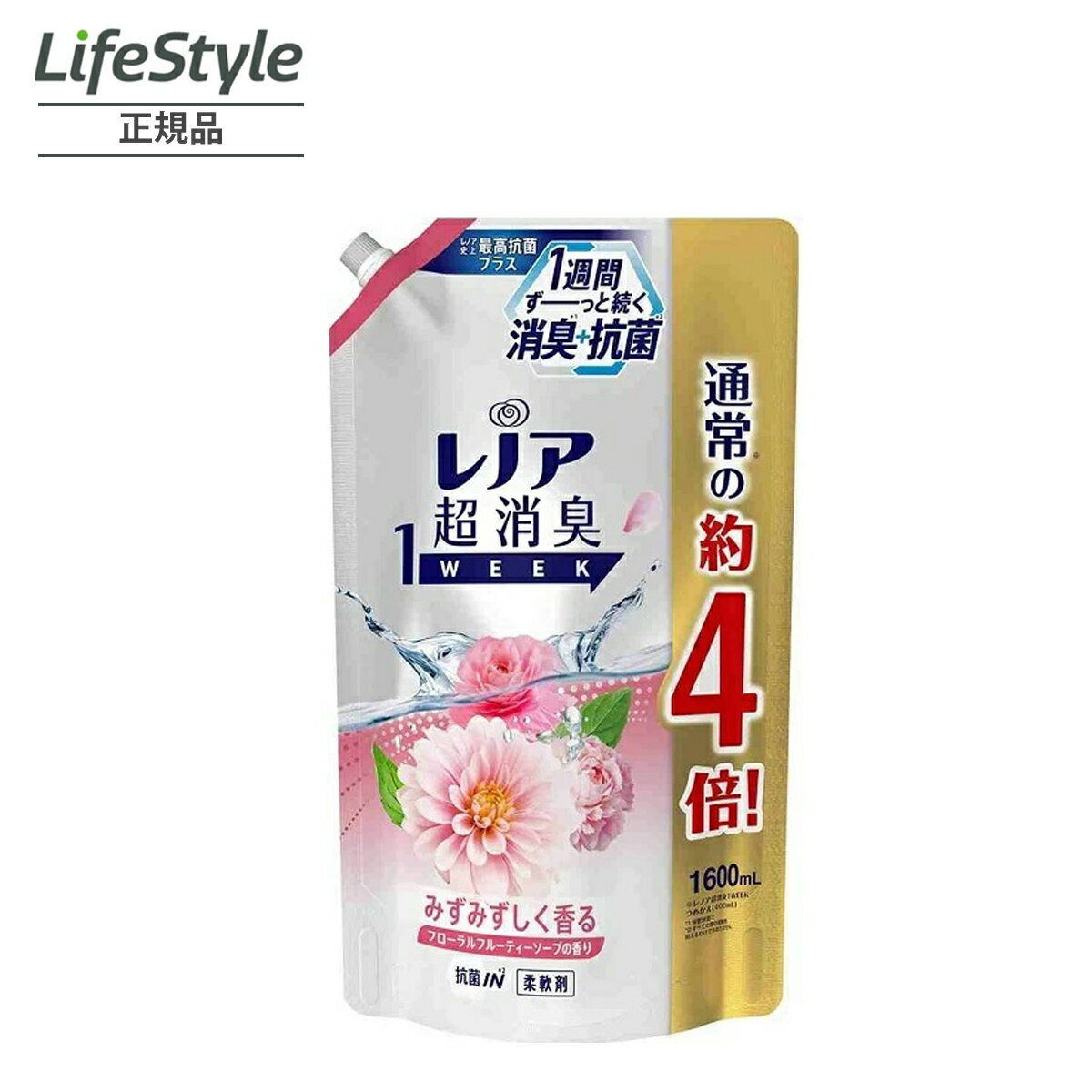レノア 超消臭1WEEK フローラルフルーティーソープの香り 詰め替え 1,600ml